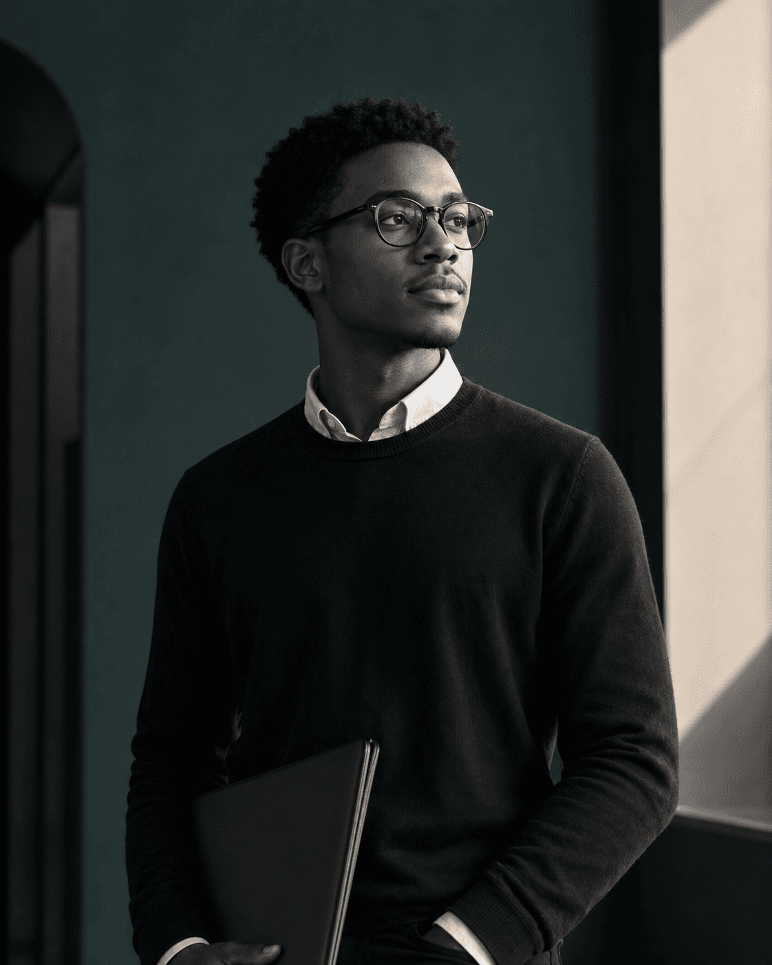 Black university student portrait for a generated career website